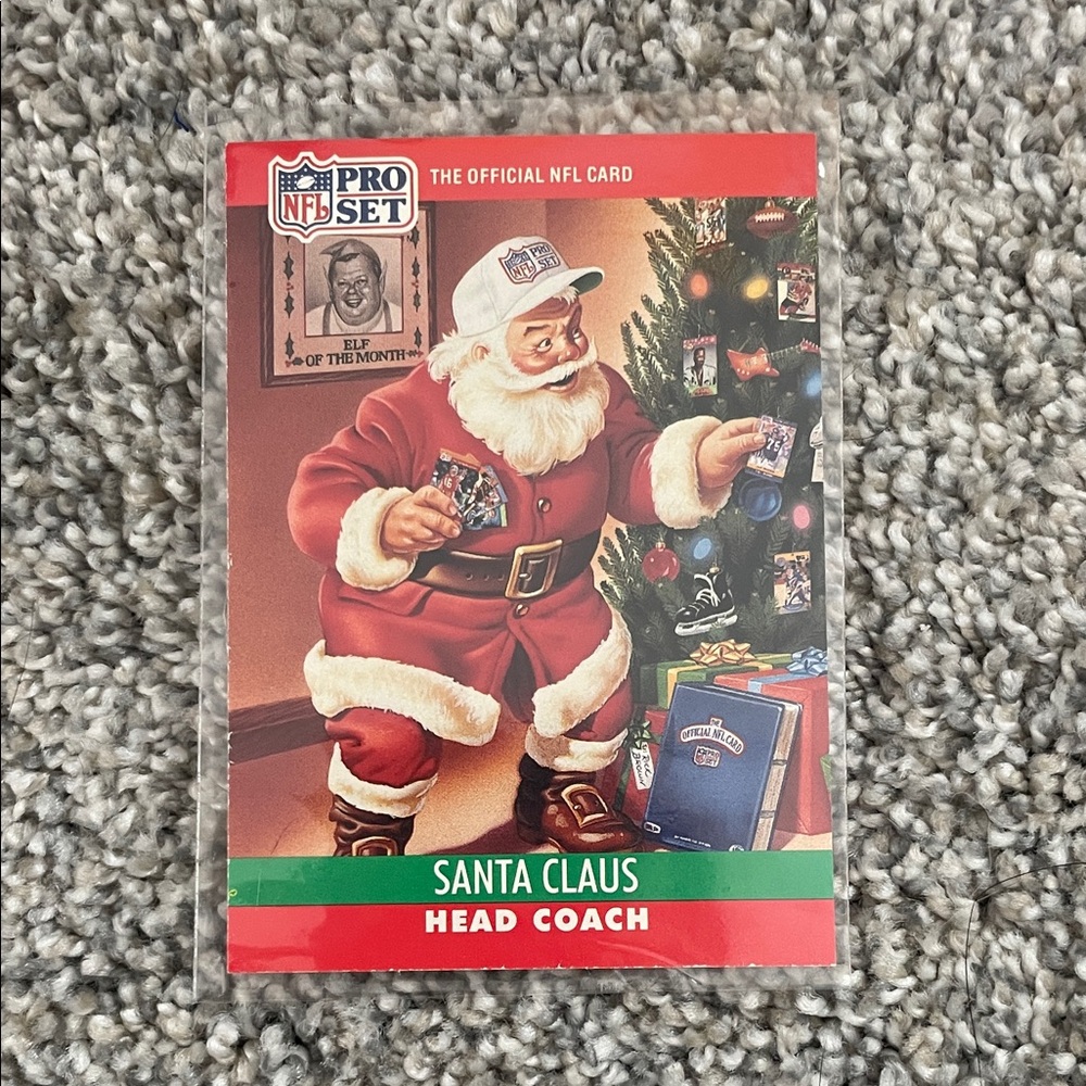 NFL Pro Set 1990 Santa Claus “Head Coach” Trading Card